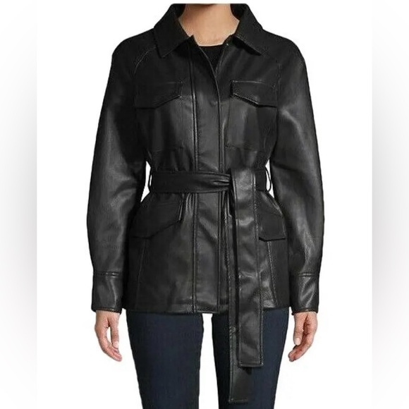 bagatelle Jackets & Blazers - Bagatelle NYC black vegan leather utility jacket
